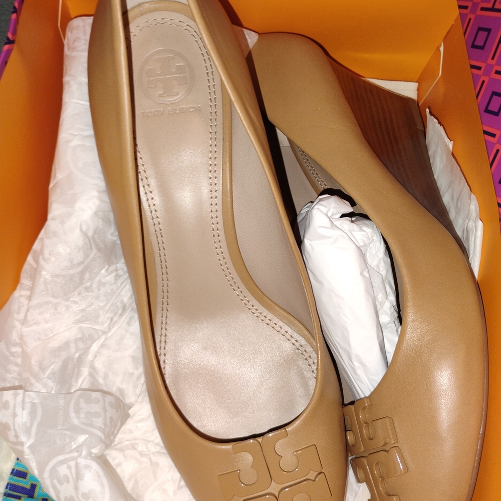 Tory Burch Tan Wedge Shoes